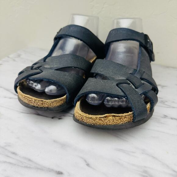 Birkenstock Pisa Black Leather Strappy Slide Sandals Women’s Size 7.5 - Picture 4 of 11